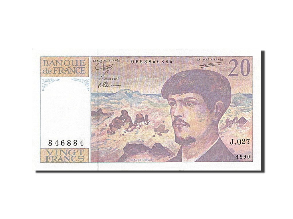 France, 20 Francs, 1980, KM:151d, 1990, UNC(63), Fayette:66bis.1