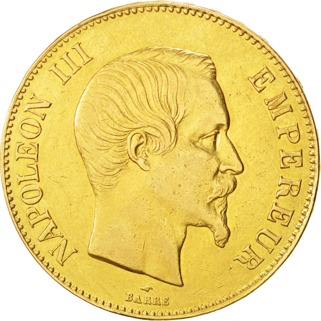 FRANCE, Napoléon III, 100 Francs, 1855, Paris, KM #786.1, EF(40-45), Gold, G...