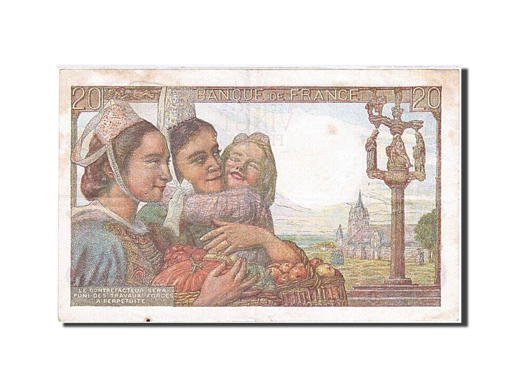 Biljet, Frankrijk, 20 Francs, 1942, 1948-01-29, TTB+, Fayette:13.12, KM:100c