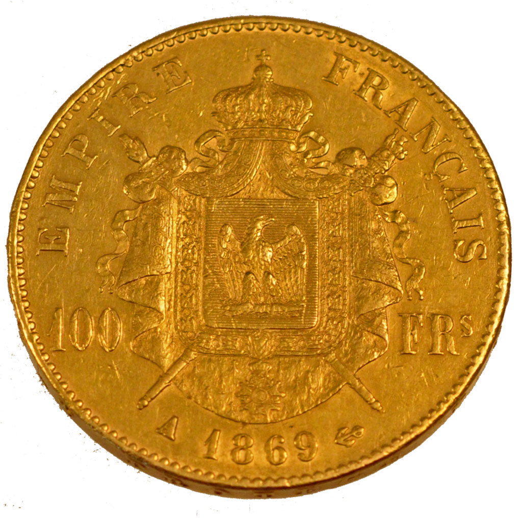 FRANCE, Napoléon III, 100 Francs, 1869, Paris, KM #802.1, AU(50-53), Gold, G...