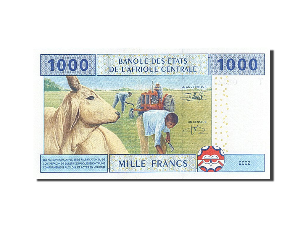 Banknote, Central African States, 1000 Francs, 1993-1994, 2002, KM:202Eh