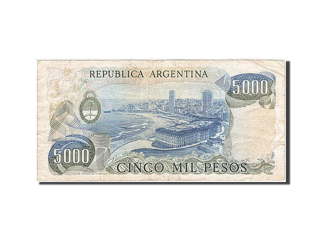 Banconote, Argentina, 5000 Pesos, 1976-1983, KM:305b, Undated (1977-1983), MB+