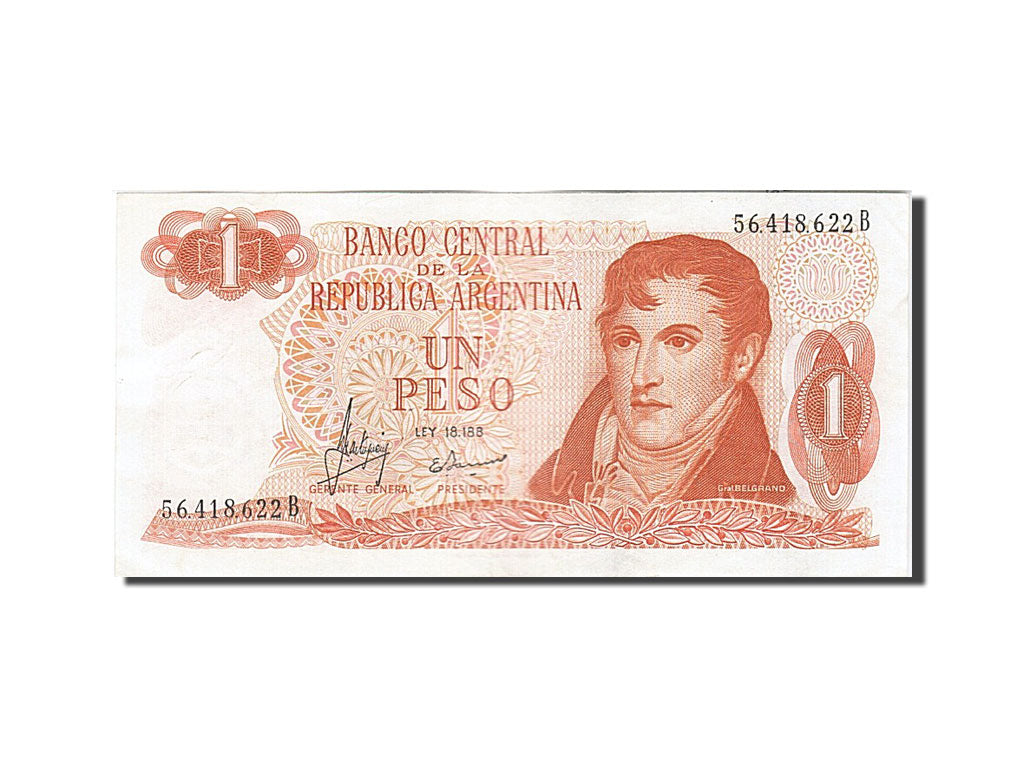 Banknote, Argentina, 1 Peso, 1970, 1970-1973, KM:287, AU(50-53)