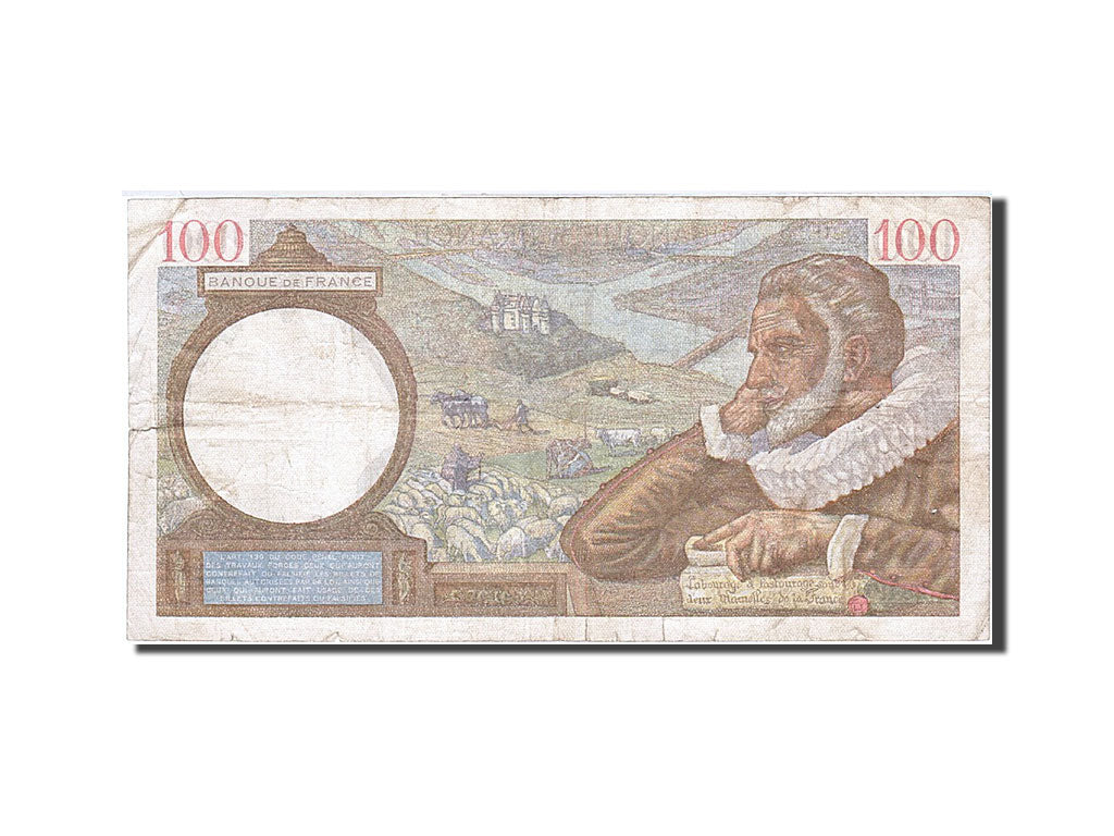 Geldschein, Frankreich, 100 Francs, 1939, 1942-02-12, S, Fayette:26.66, KM:94