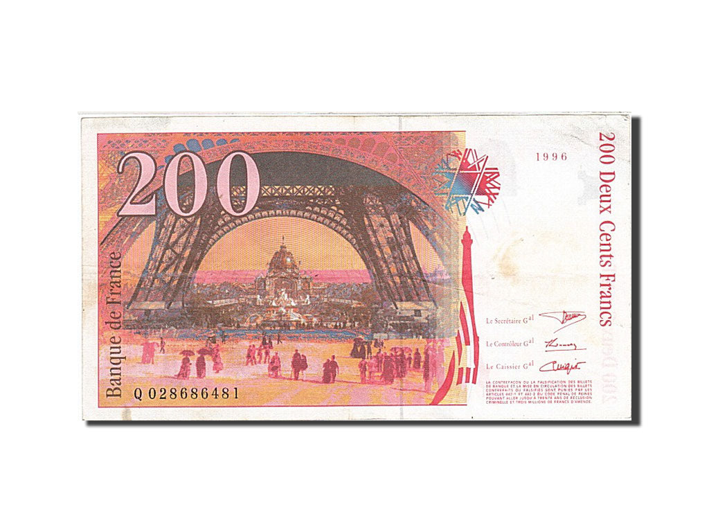 France, 200 Francs, 1995, KM:159a, 1996, EF(40-45), Fayette:75.2