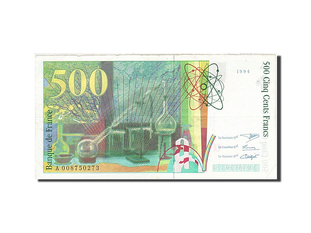 France, 500 Francs, 1993, KM:160a, 1995, VF(30-35), Fayette:76.1