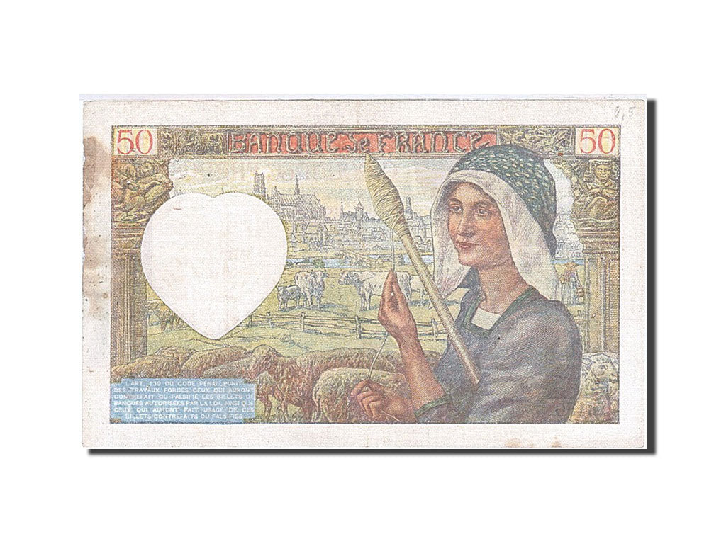 Billete, Francia, 50 Francs, 1941, 1941-12-18, BC, Fayette:19.17, KM:93