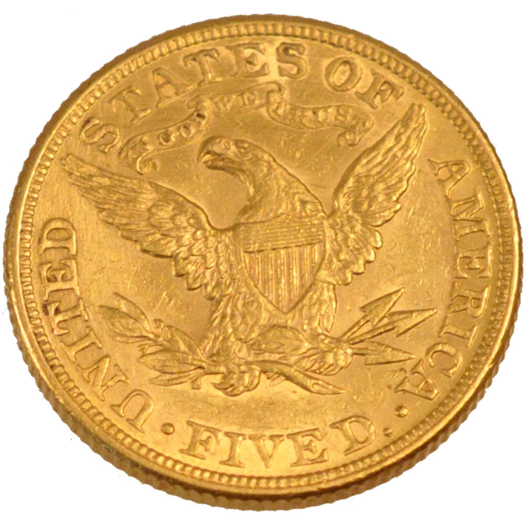 UNITED STATES, Coronet Head, $5, Half Eagle, 1880, U.S. Mint, KM #101,...