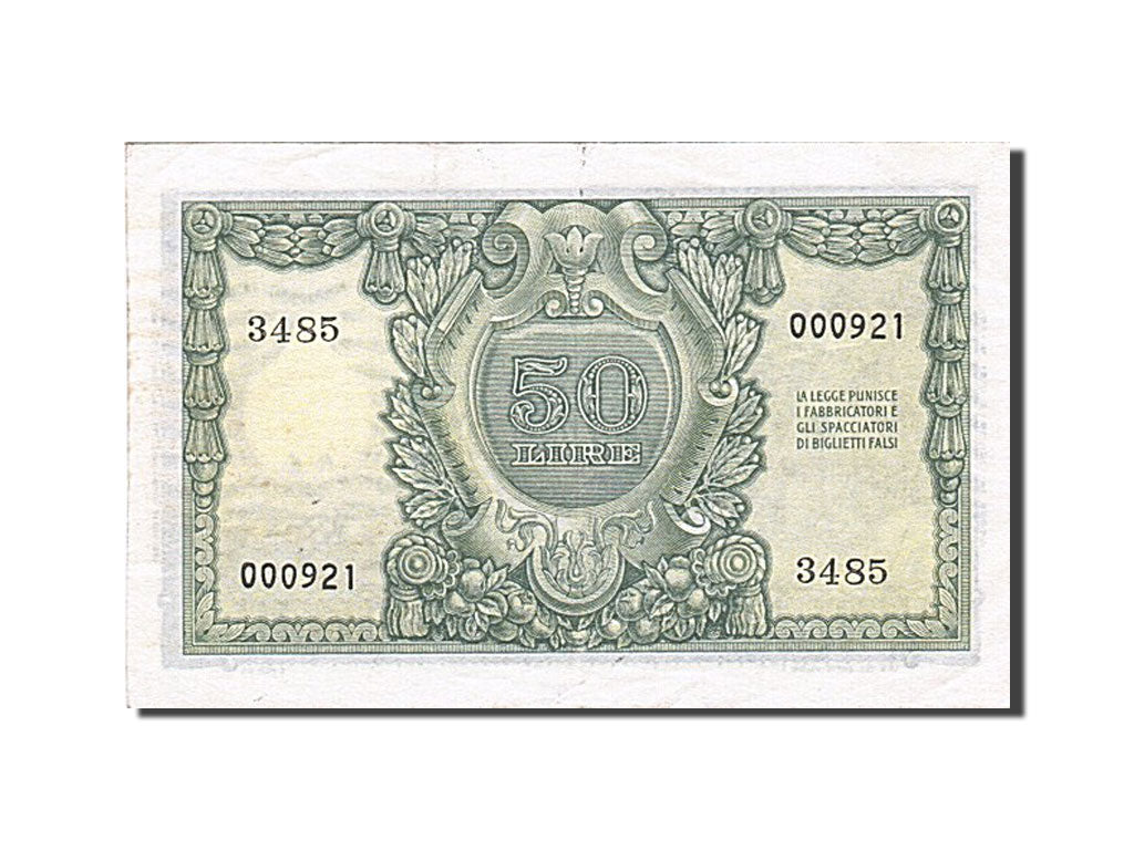Italy, 50 Lire, 1951, KM:91b, 1951-12-31, AU(50-53)
