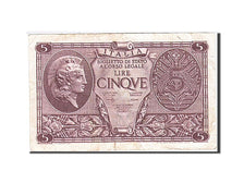 Banknote, Italy, 5 Lire, 1944, 1944-11-23, KM:31c, VF(30-35)