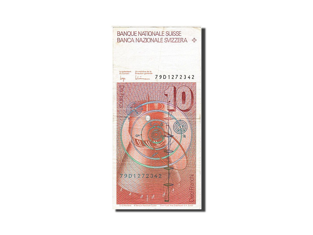 Switzerland, 10 Franken, 1976-1979, KM:53a, 1979, EF(40-45)