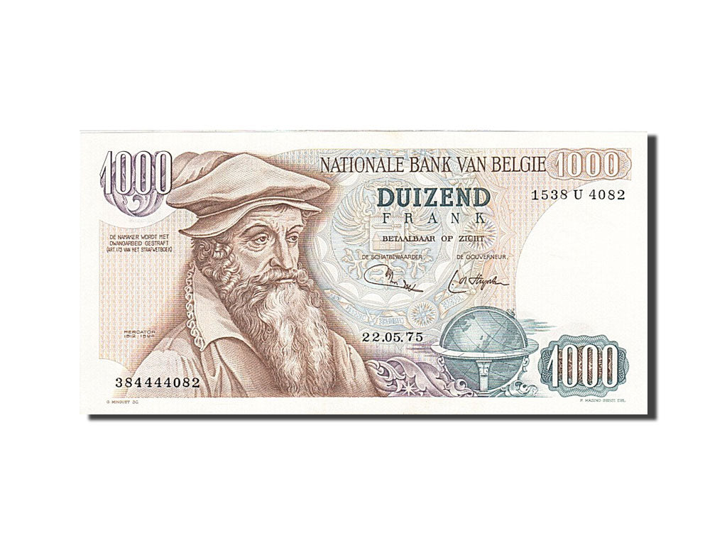 Belgium, 1000 Francs, 1961-1971, KM:136b, 1975-05-22, UNC(64)