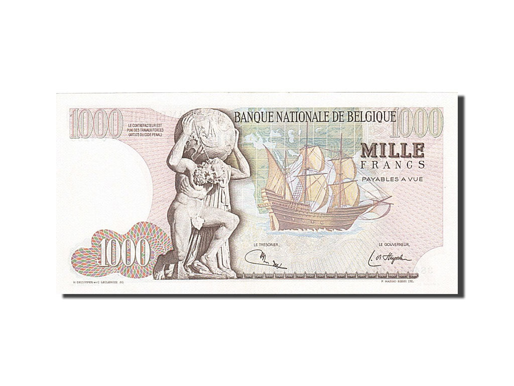 Belgique, 1000 Francs, 1961-1971, KM:136b, 1975-05-22, NEUF