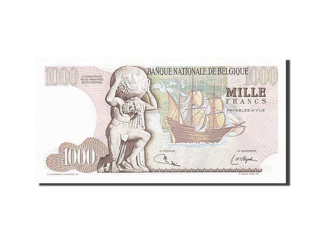 Banknote, Belgium, 1000 Francs, 1961-1971, 1975-05-22, KM:136b, UNC(63)