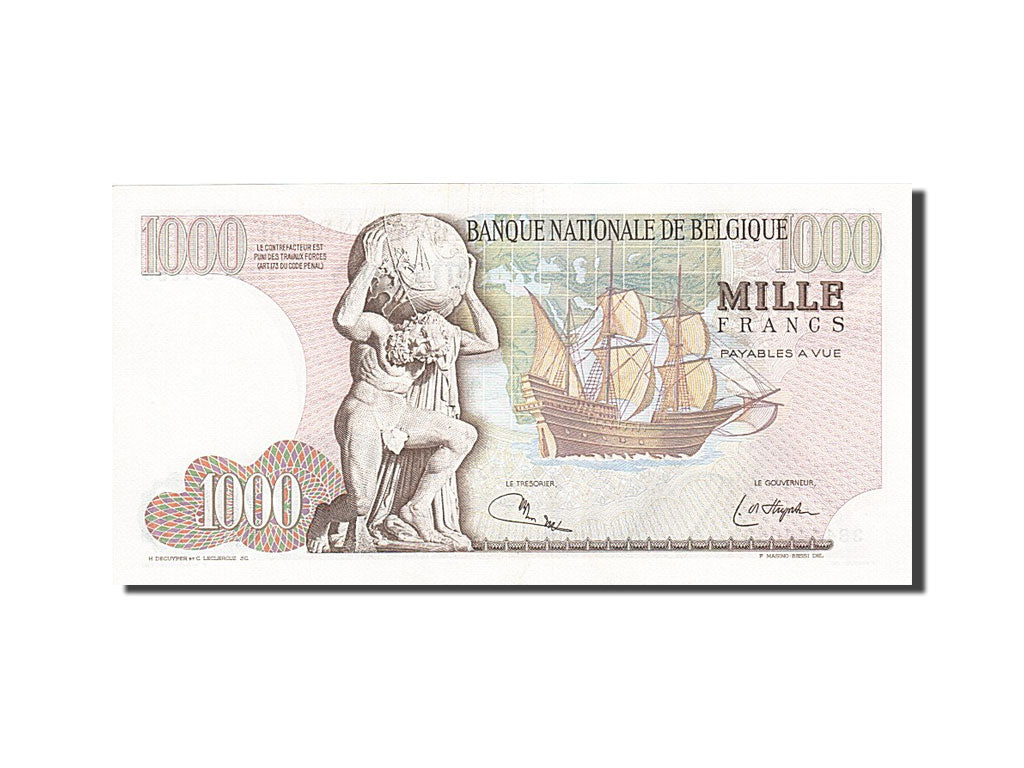 Banknote, Belgium, 1000 Francs, 1961-1971, 1975-05-22, KM:136b, UNC(60-62)