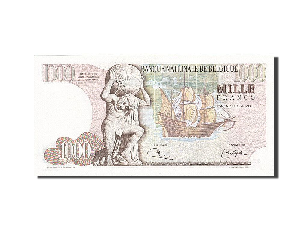 Banknote, Belgium, 1000 Francs, 1961-1971, 1975-05-22, KM:136b, UNC(63)