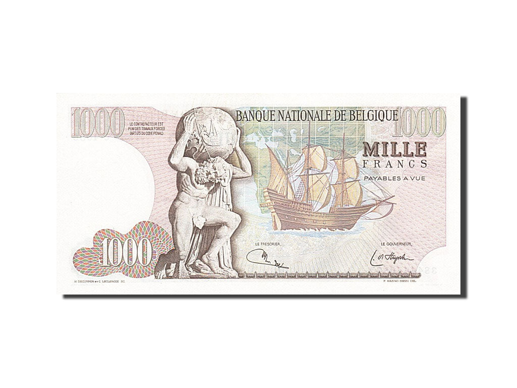 Banknote, Belgium, 1000 Francs, 1961-1971, 1975-05-22, KM:136b, UNC(63)