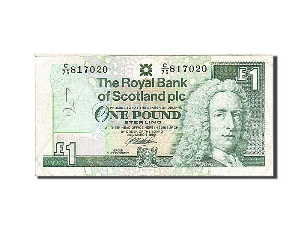 Scotland, 1 Pound, 1988-1992, KM:351d, 1999-03-30, VF(20-25)