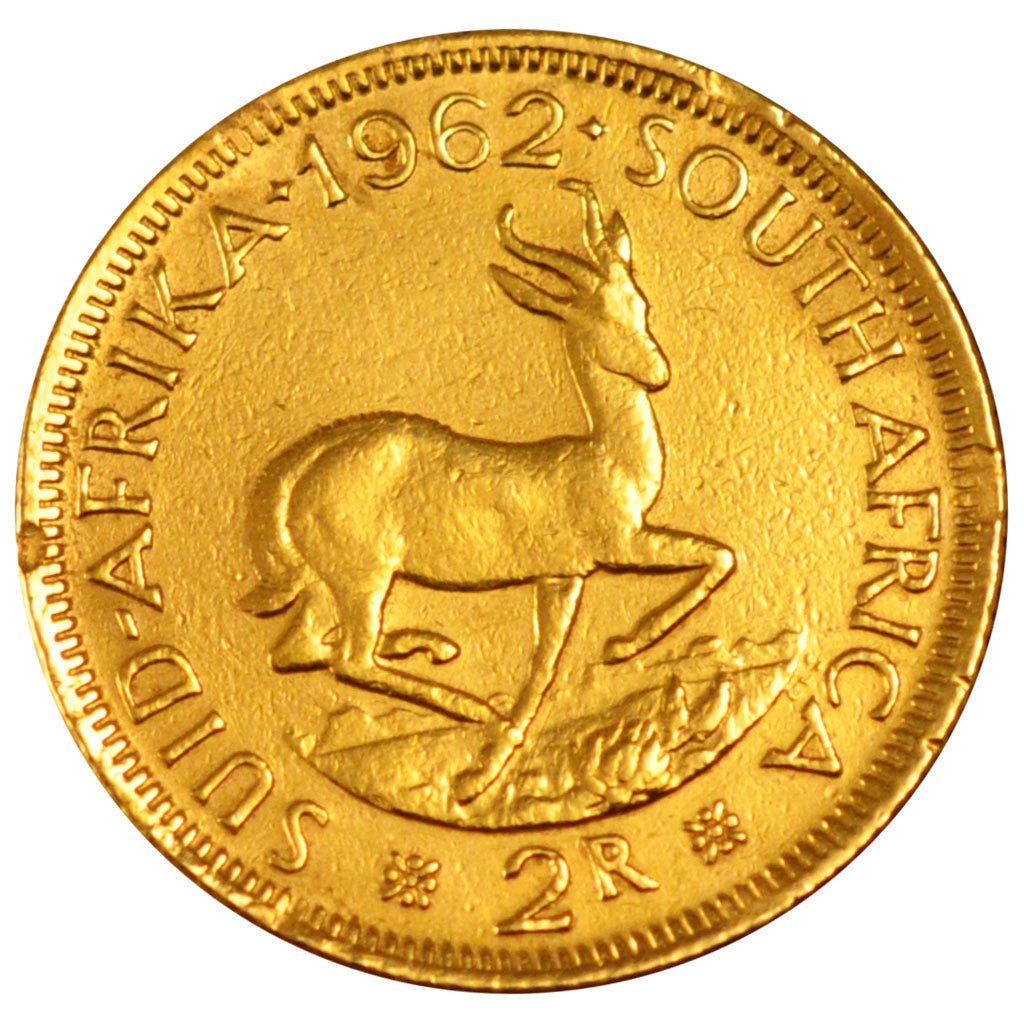 SOUTH AFRICA, 2 Rand, 1962, KM #64, EF(40-45), Gold, 7.95