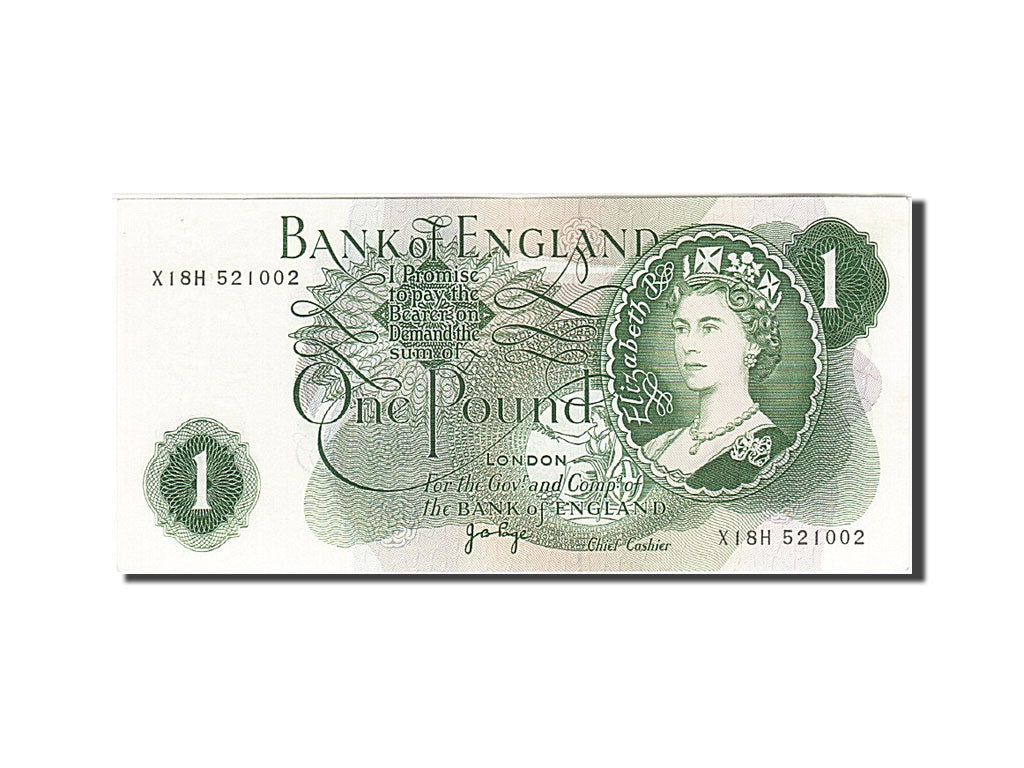 Banknote, Great Britain, 1 Pound, 1960-1964, 1970-1977, KM:374g, UNC(60-62)