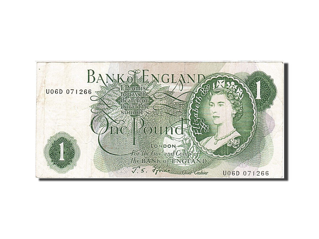 Banknote, Great Britain, 1 Pound, 1960-1964, 1966-1970, KM:374e, EF(40-45)