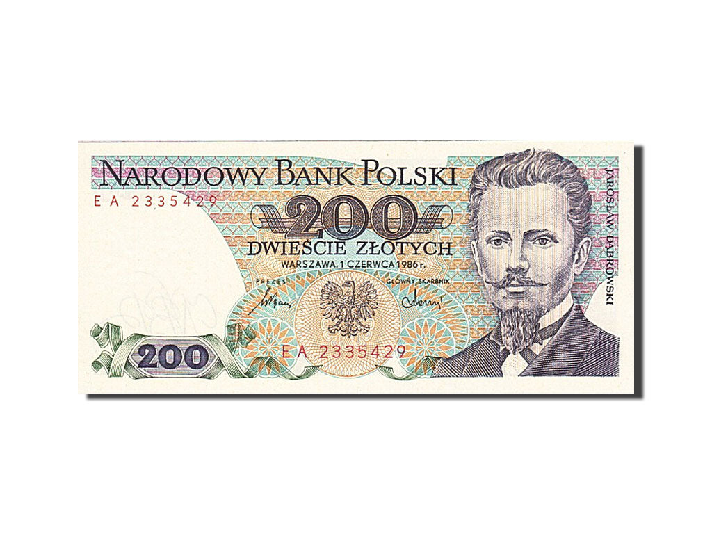 Banknote, Poland, 200 Zlotych, 1974-1976, 1986-06-01, KM:144c, UNC(65-70)