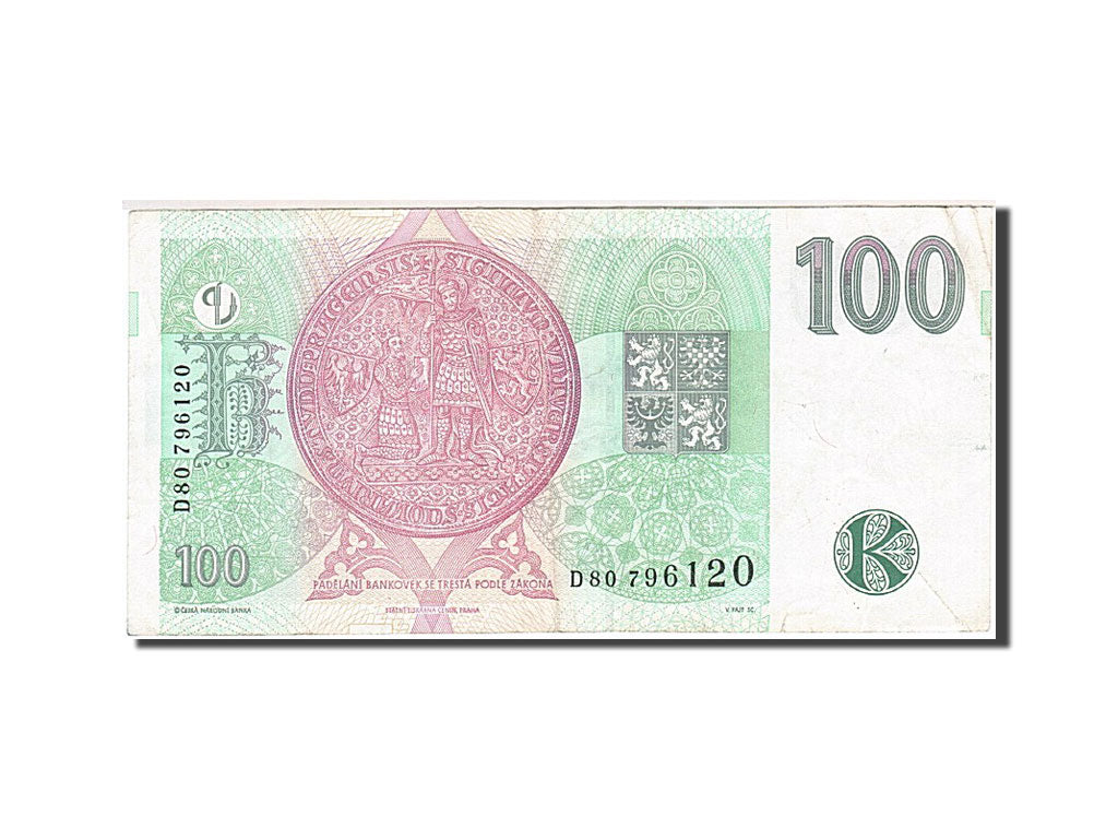 Czech Republic, 100 Korun, 1997-1999, KM:18, 1997, VF(30-35)