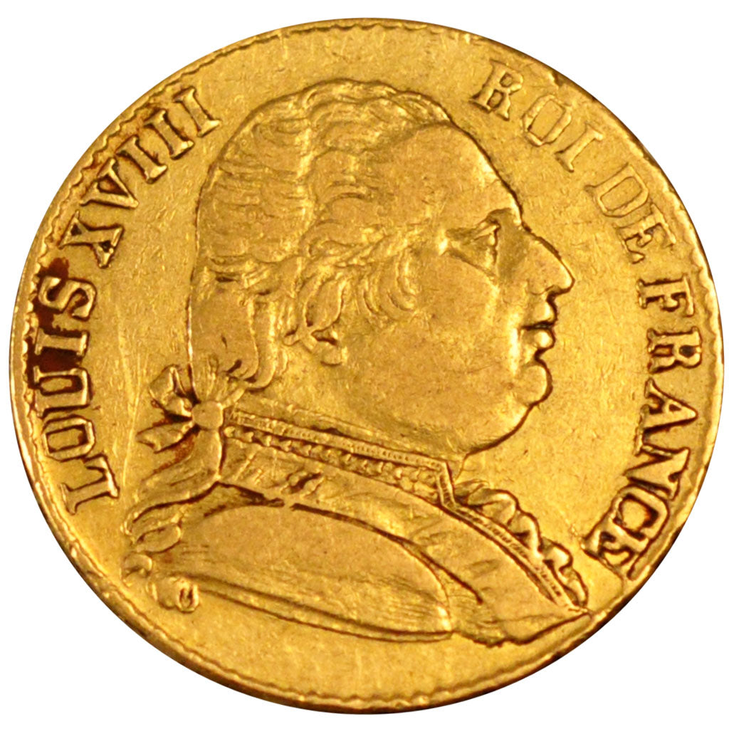Louis XVIII, 20 Francs or buste habillé