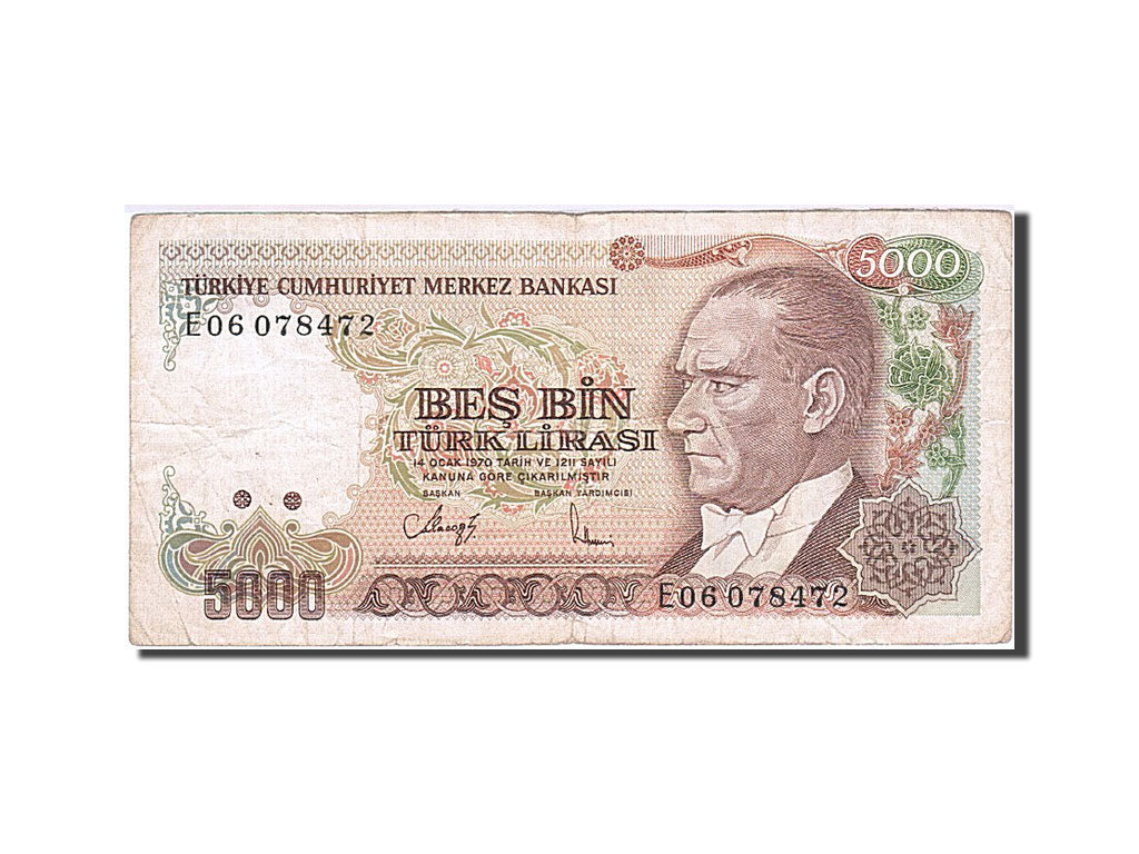 Banknote, Turkey, 5000 Lira, 1984-1997, 1985, KM:197, VF(20-25)