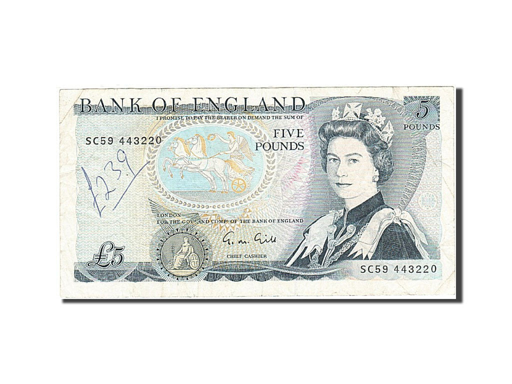 Great Britain, 5 Pounds, 1971-1982, KM:378f, 1988-1991, EF(40-45)