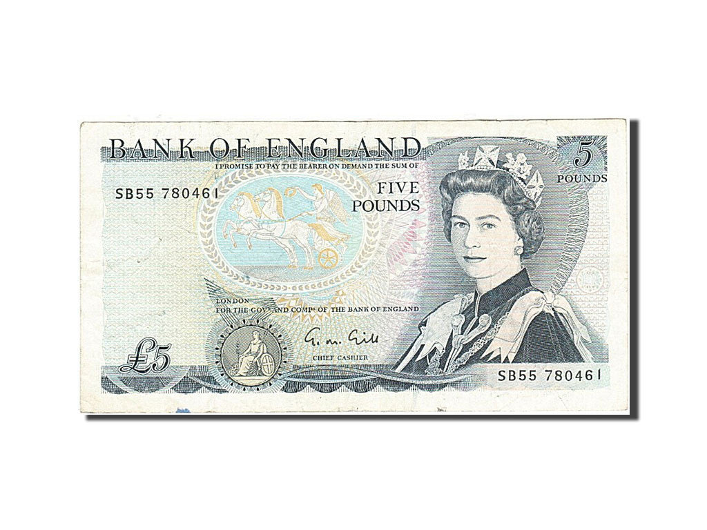 Great Britain, 5 Pounds, 1971-1982, KM:378f, 1988-1991, VF(30-35)