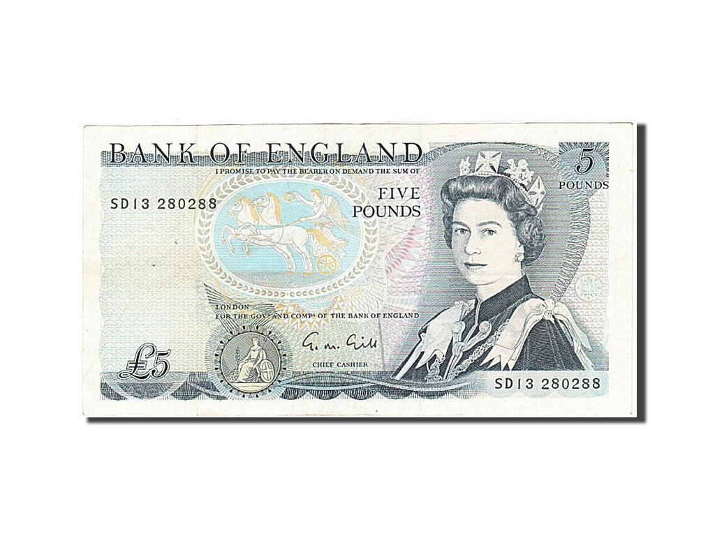 Great Britain, 5 Pounds, 1971-1982, KM:378f, 1988-1991, EF(40-45)
