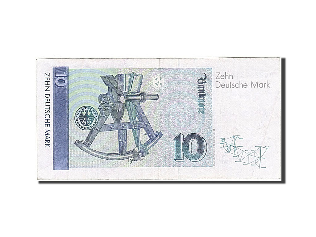 République fédérale allemande, 10 Deutsche Mark, 1989-1991, KM:38c, 1993-1...