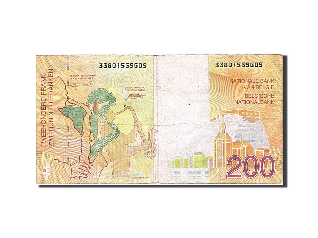 Belgium, 200 Francs, 1994-1997, KM:148, Undated 1995, VF(20-25)