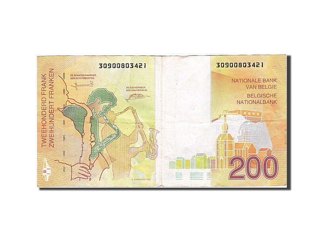 Belgium, 200 Francs, 1994-1997, KM:148, Undated 1995, EF(40-45)