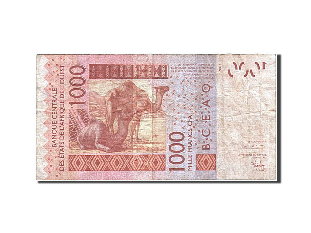 West African States, Togo, 1000 Francs, 2003, KM:815Ta, 2003, VF(20-25)