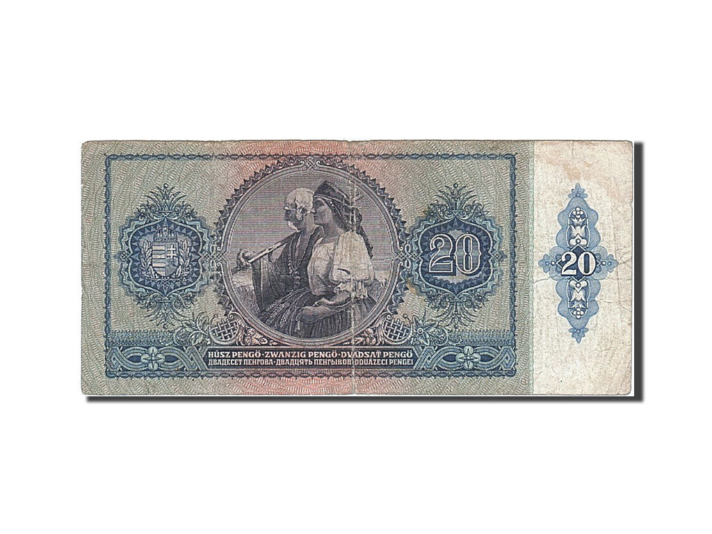 Banconote, Ungheria, 20 Pengö, 1940-1945, KM:109, 1941-01-15, B+