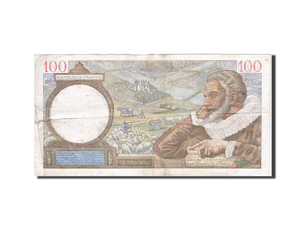 Geldschein, Frankreich, 100 Francs, 1939, 1941-06-20, S, Fayette:26.32, KM:94