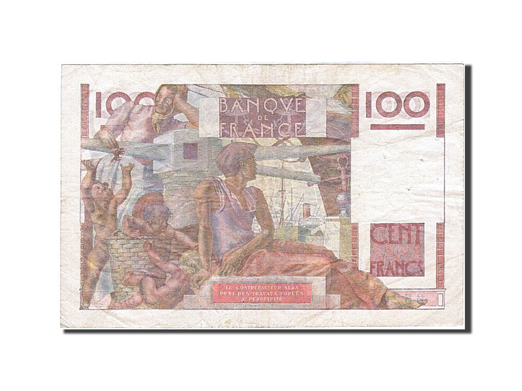 Banconote, Francia, 100 Francs, 1945, 1954-03-04, BB+, KM:128d