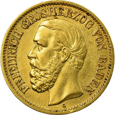 Coin, German States, BADEN, Friedrich I, 10 Mark, 1901, Stuttgart, EF(40-45)