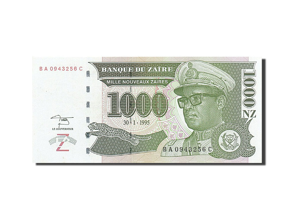 Banknote, Zaire, 1000 Nouveaux Zaïres, 1994-1996, 1995-01-30, KM:66a, UNC(63)