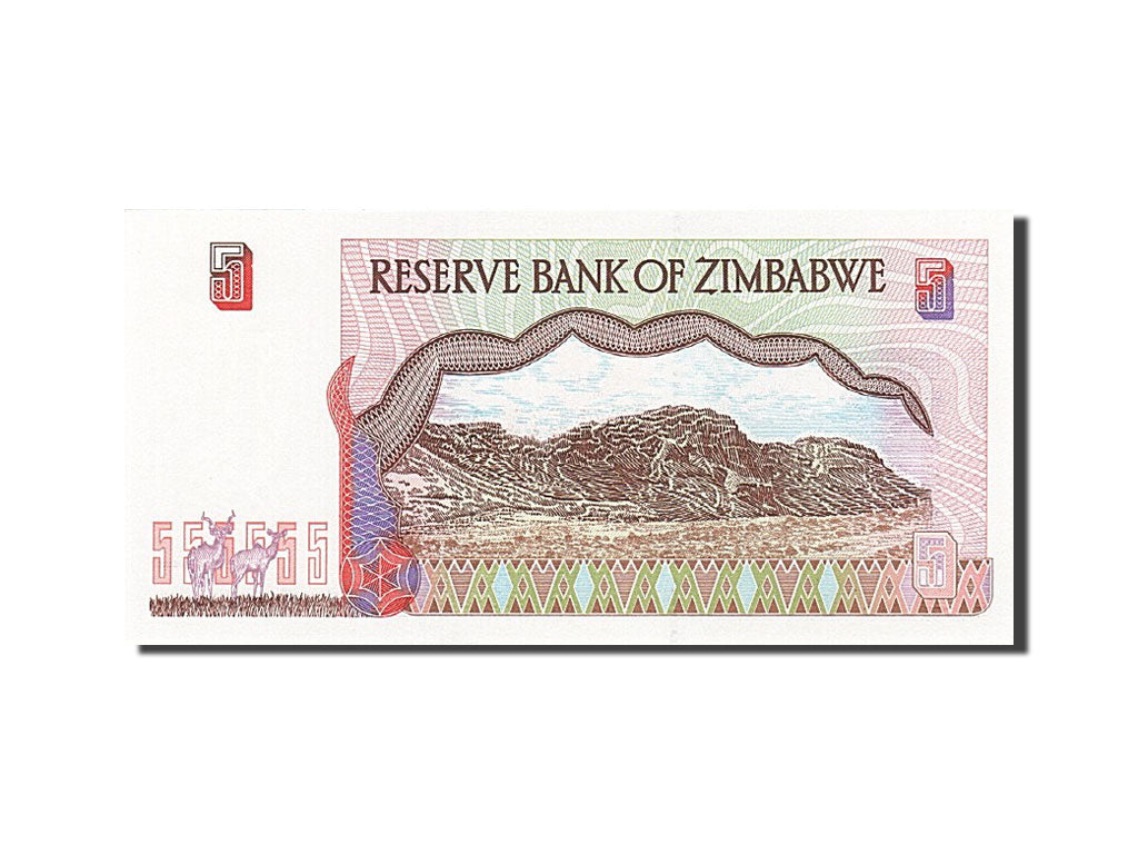 Geldschein, Simbabwe, 5 Dollars, 1994-2001, 1997, KM:5a, UNZ