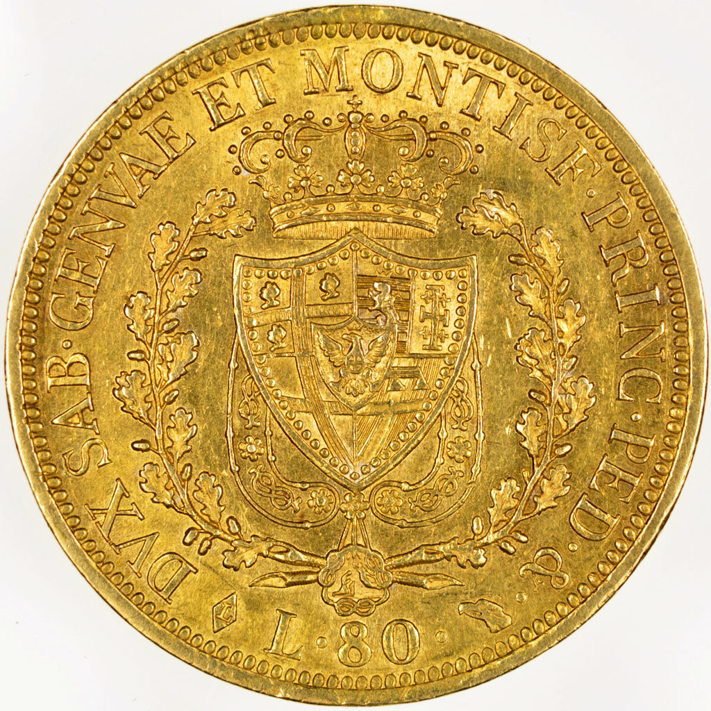 Italy, 80 Lires, 1828, KM #C108.1, AU(55-58), Gold, 25.86
