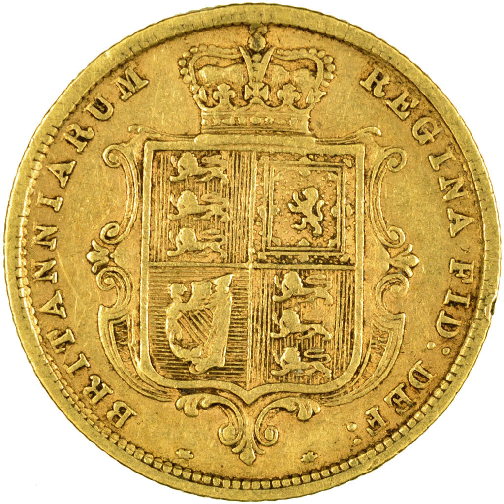 GREAT BRITAIN, 1/2 Sovereign, 1883, KM #735.1, EF(40-45), Gold, 3.90