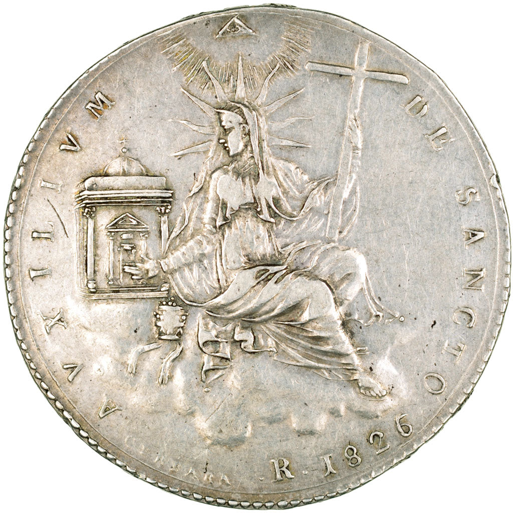 ITALIAN STATES, Scudo, 1826, Roma, KM #1297.2, EF(40-45), Silver, 26.47