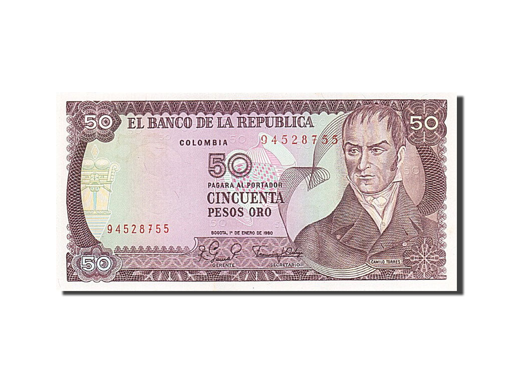 Banknote, Colombia, 50 Pesos Oro, 1980-1982, 1980-01-01, KM:422a, UNC(65-70)