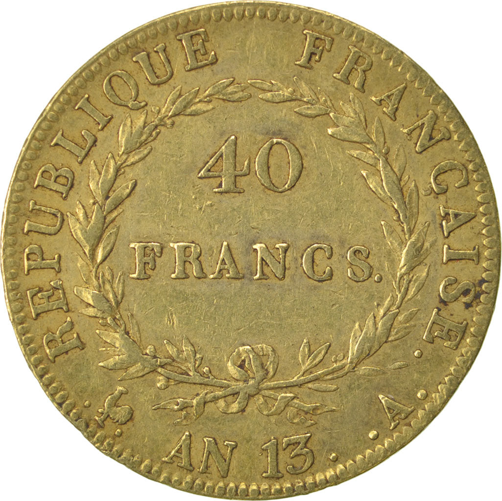 FRANCE, 40 Francs, 1804, Paris, EF(40-45), Gold, Gadoury #1081, 12.90