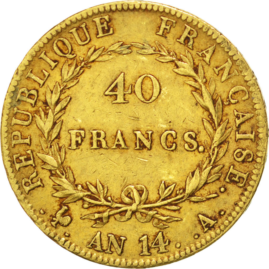 Francia, Napoléon I, 40 Francs, 1805, Paris, BB, Oro, Gadoury:1081