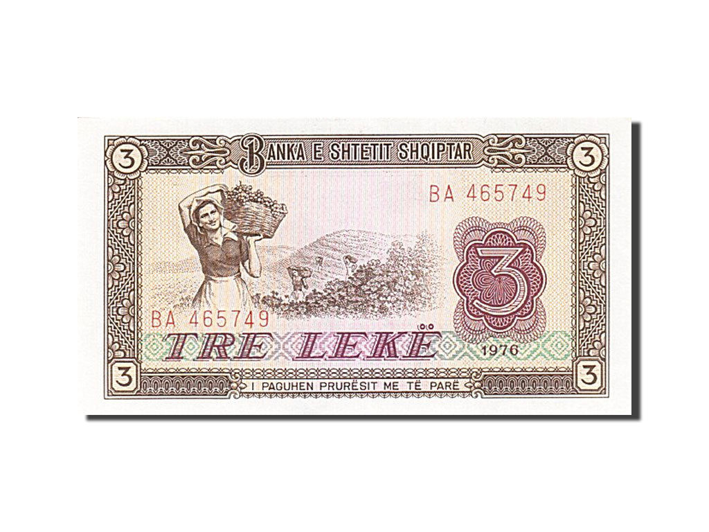 Banknote, Albania, 3 Lekë, 1976, 1976, KM:41a, UNC(65-70)