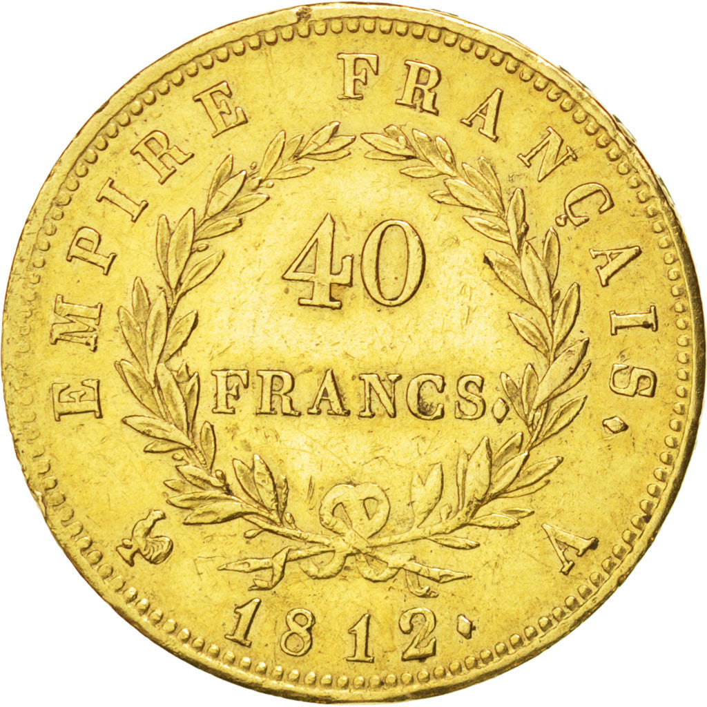 Francia, Napoléon I, 40 Francs, 1812, Paris, BB+, Oro, Gadoury:1084